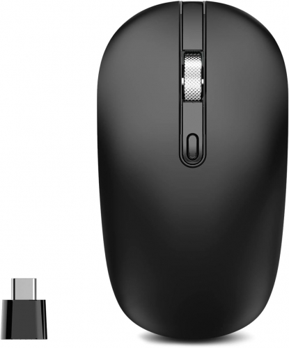 SALNIER Type C Wireless Mouse, 2.4G Silent Cordless Mice with Type C Receiver, Portable Computer Mouse for Laptop, Notebook, PC, MacOS, Windows, Linux