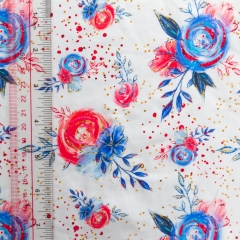 Floral pattern custom digital printed fabric conton spandex jersey