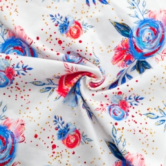 Floral pattern custom digital printed fabric conton spandex jersey