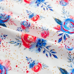 Floral pattern custom digital printed fabric conton spandex jersey