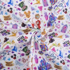 Kids girls cartoon pattern custom cotton textile printing design my own fabric