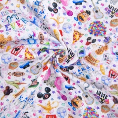 Great for kids clothes cartoon design digital printing cotton stretch fabric