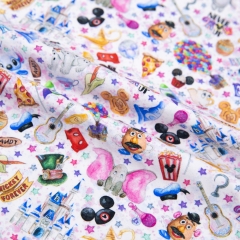 Great for kids clothes cartoon design digital printing cotton stretch fabric