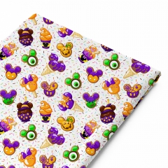 Cartoon ice cream pattern digitally printed cotton spandex fabric