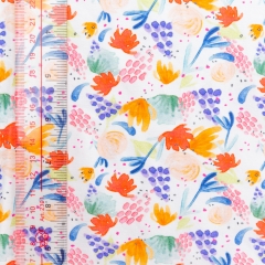 Floral pattern custom fabric printing on 95 cotton 5 lycra jersey knit