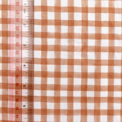 Stretch cotton lycra knit plaid check custom printed fabric