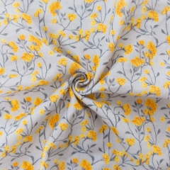 Pretty flower print digital printed double gauze muslin baby stroller blanket fabric