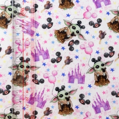 Great quality digital textile printing custom made cartoon fabric for clothes