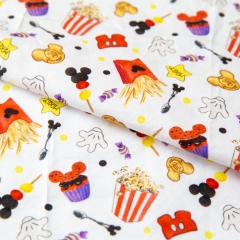 Short run custom textile printing snack design print your own 100% fabric