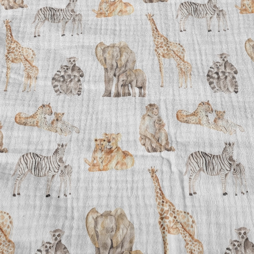 Idea for baby blanket cutest animal print organic cotton 2 layers gauze muslin fabric by the yard wholesale