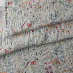 Soft comfortable custom digital textile printing 100 cotton material cotton double gauze muslin liberty floralfabric