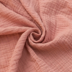Blush good quality material organic cotton muslin double layered gauze fabric