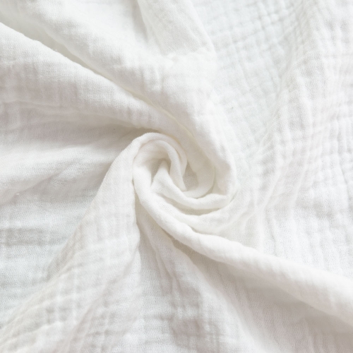 Off whitel beautiful color cotton muslin crinkle double layered gauze fabric