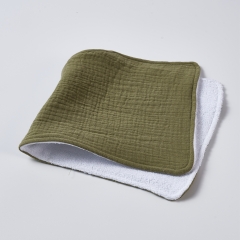 plush and soft khaki natural pure cotton burp rag cloths for baby