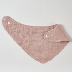 Taupe wholesale 2 layer gauze organic cotton muslin newborn baby bandana dribble bib