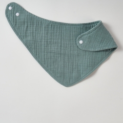 custom made beautiful dusty blue color pure cotton muslin baby bandana bibs