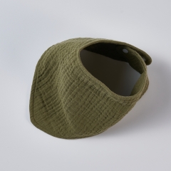 100% organic cotton cloth khaki bandans dribble baby muslin bib for girls and boys