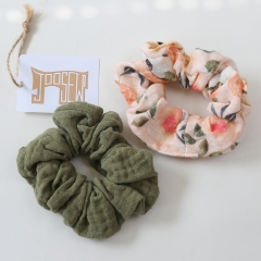 hair scrunches organic cotton muslin kids hair ties for women girls