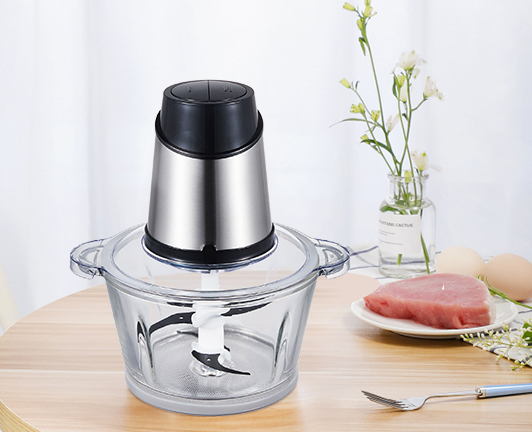 Meat Grinder, Electric Food Chopper (2L ), Glass Kitchen Food Processor for Meat, Vegetables, Fruits with Glass Bowl and 4 Sharp Blades