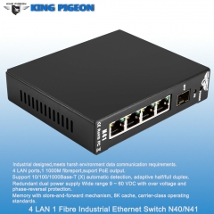 Rugged Industrial Ethernet Switch (4LAN 1 Fibre port, Dual Power Inputs, PoE Output)