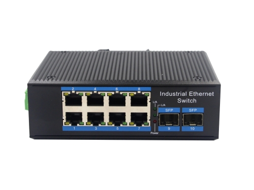 Gigabit 2 Optical 8 Electrical Industrial Ethernet POE Switch BL168GP