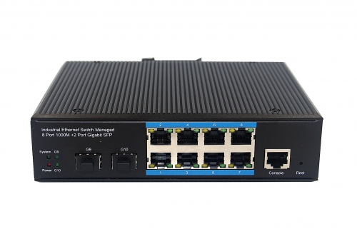 Gigabit 2 Optical 8 Electrical Managed Industrial Ethernet POE Switch BL168GMP-SFP