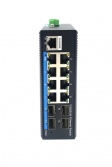 Gigabit 4 Optical 8 Electrical Managed Industrial Ethernet POE Switch BL169GMP-SFP
