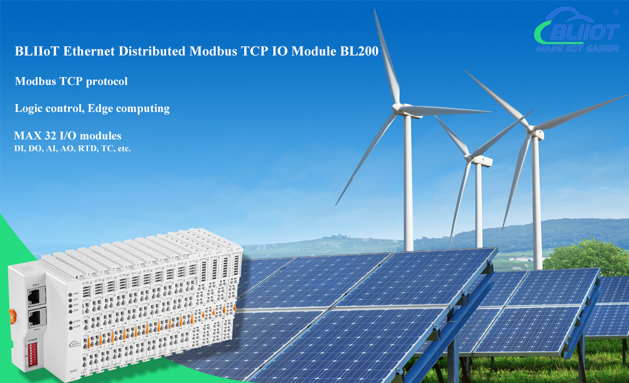 El módulo distribuido Modbus TCP IO se utiliza en energía eólica