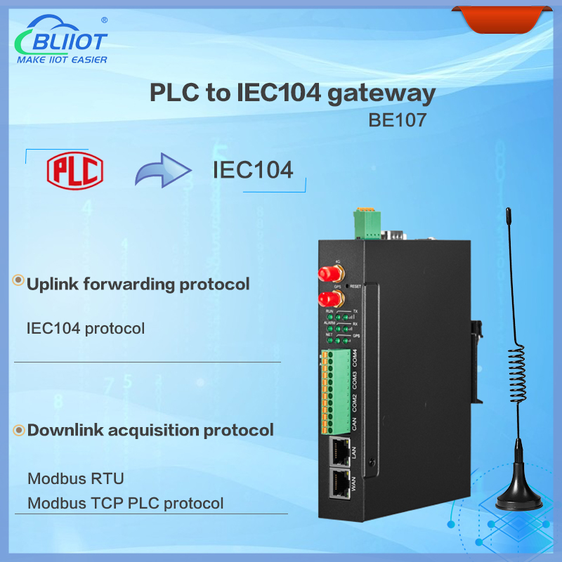 BLIIoT BE107 PLC Protocol to IEC104 Gateway