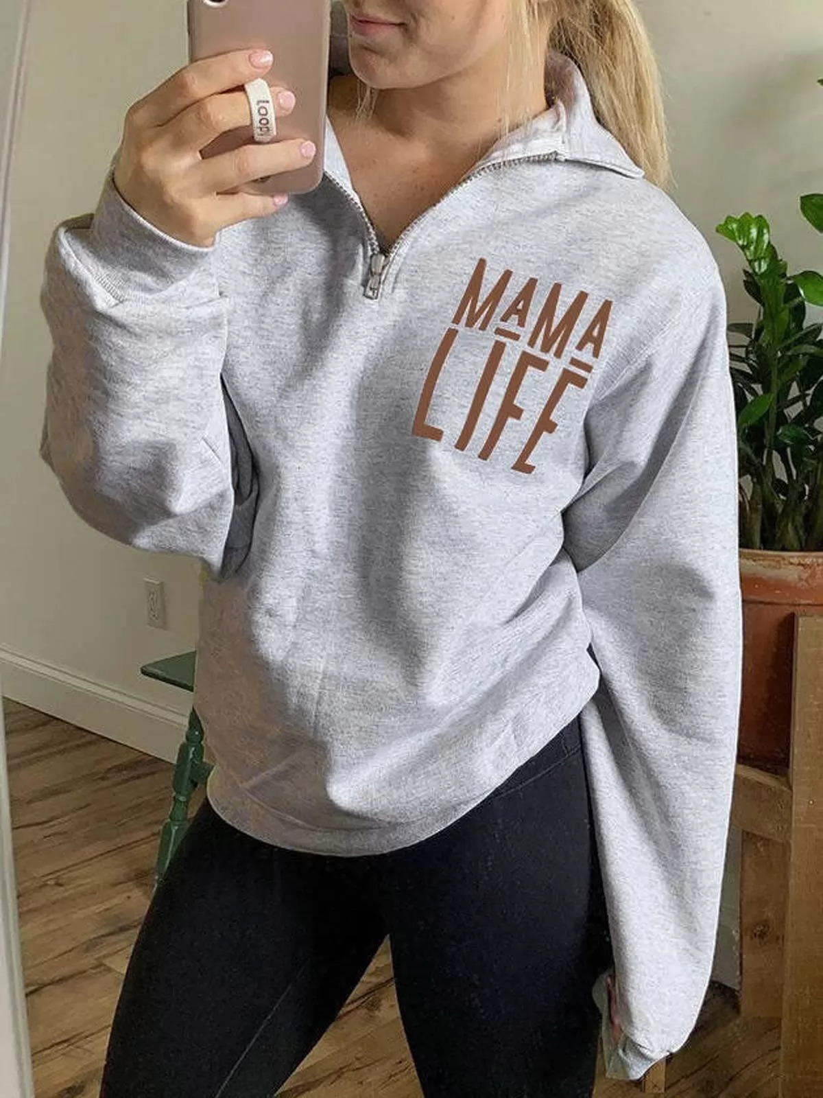 Mama Life Zipper Sweatshirt