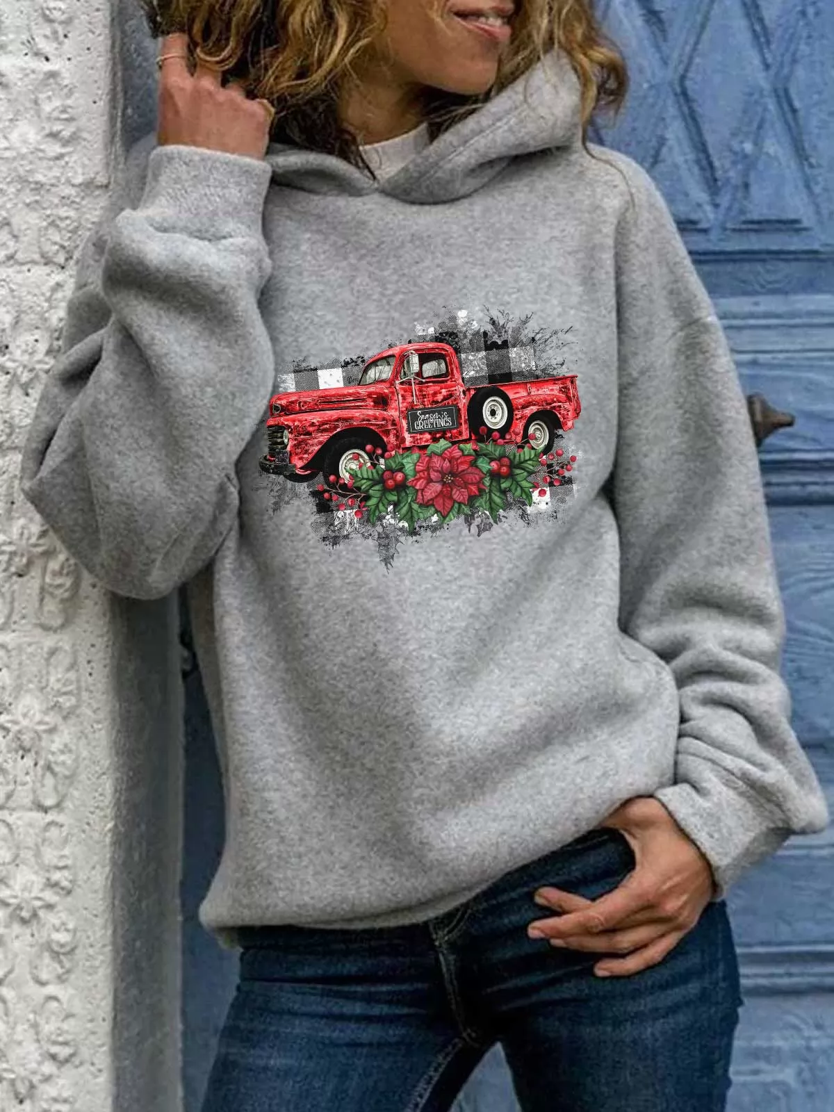 Season's Greetings Red Truck Sweatshirt