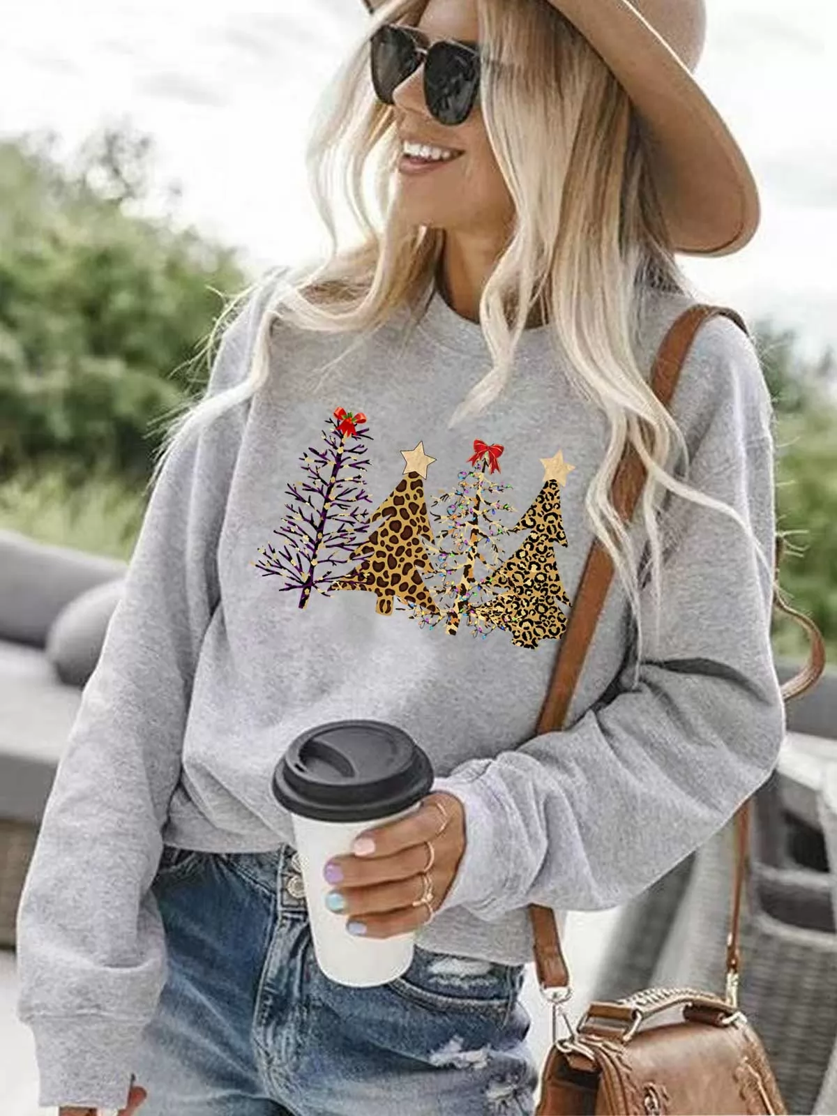 Leopard Printed Trees Sweatshirt