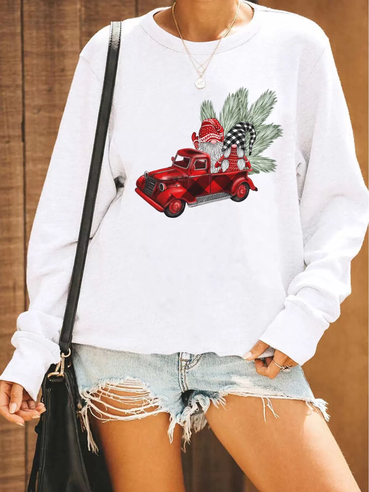 Gnomies On The Red Truck Sweatshirt