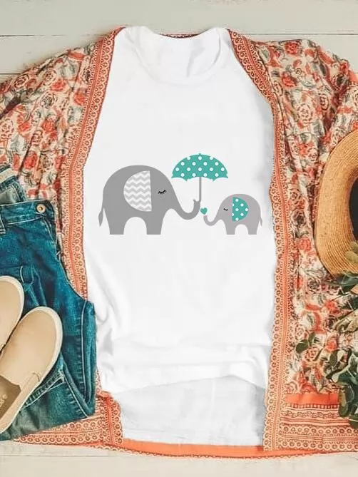 Baby Elephant And His Mother T-Shirt