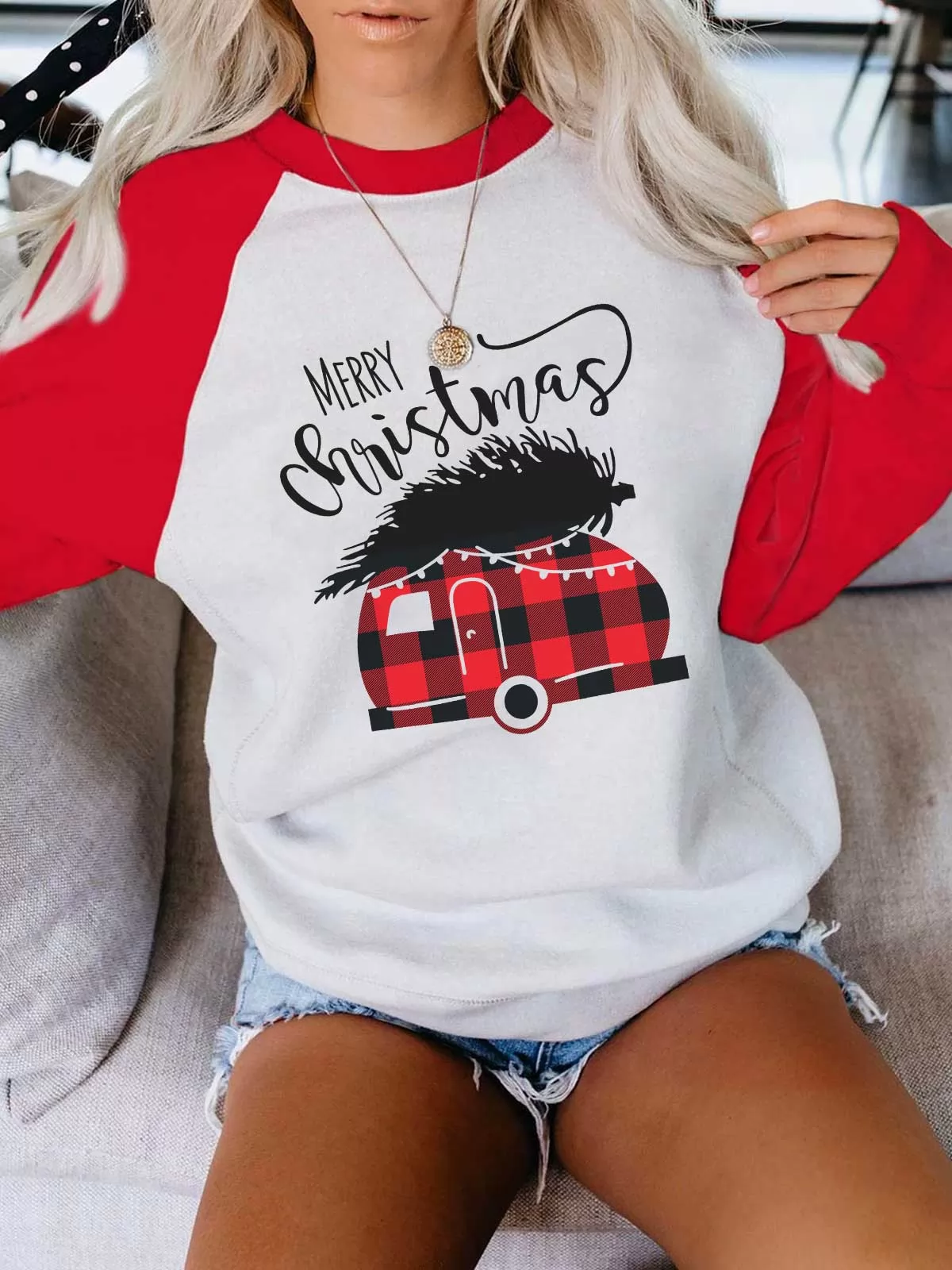 Merry Christma Camper Trees Sweatshirt