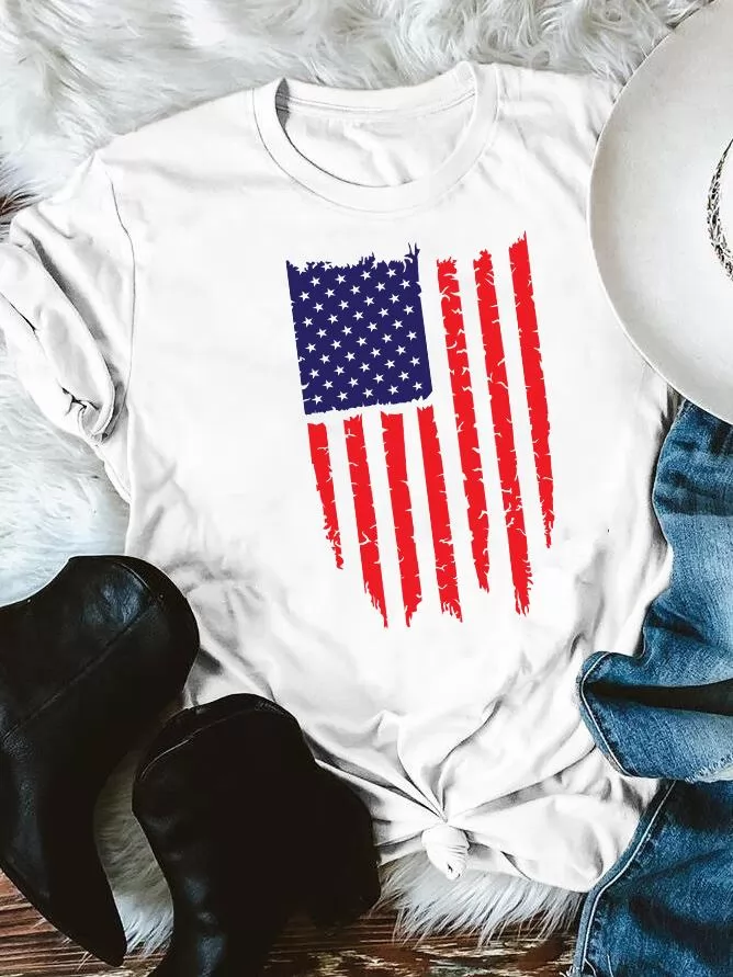 US Flag Distressed T-Shirt