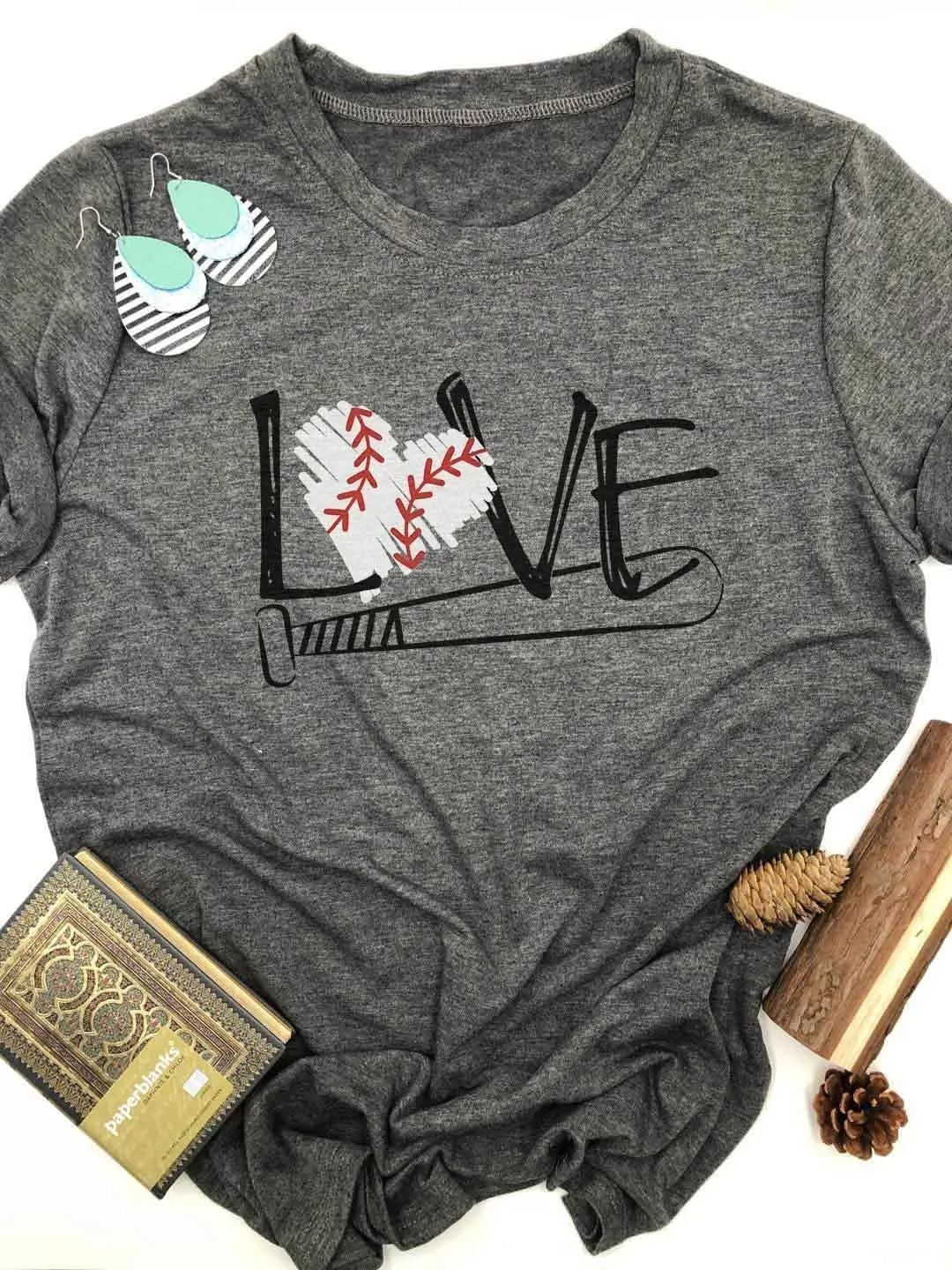 Baseball Love Print T-shirt