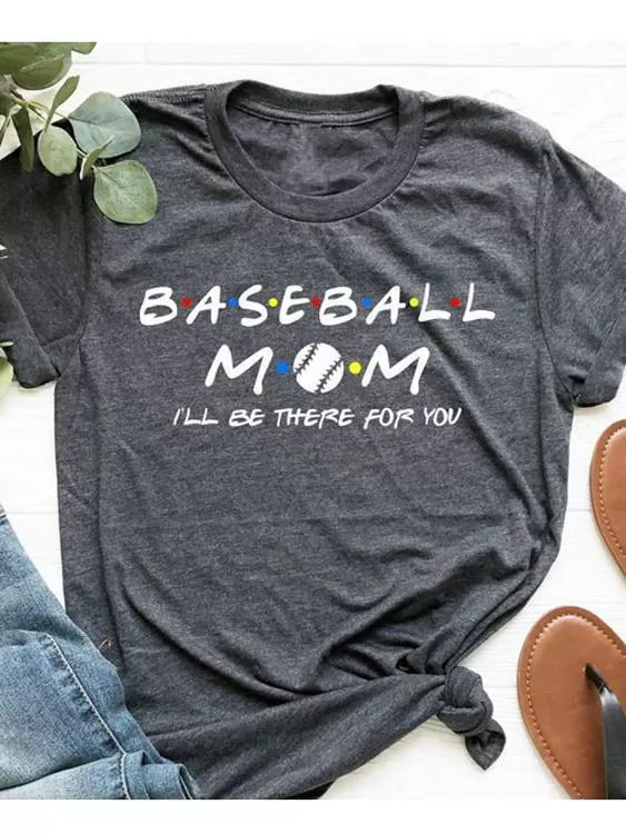 B.A.S.E.B.A.L.L M.OM I'll Be There For You Gray Tee