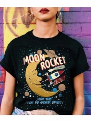 Moon Rocket Vintage T-Shirt