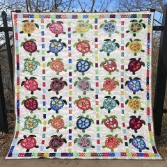 Colorful Turtles Blanket Quilt