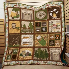 Happy Camping Blanket Quilt
