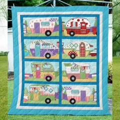 Colorful Campers Blanket Quilt