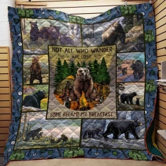 Bear Breakfast Camping Blanket Quilt