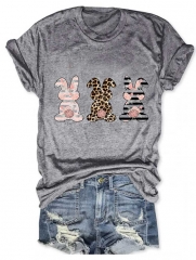 Blush Floral Leopard Cheetah Stripes Rabbit Easter Tee