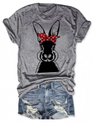 Bunny Glasses Plaid Hair Tie Easter Tee