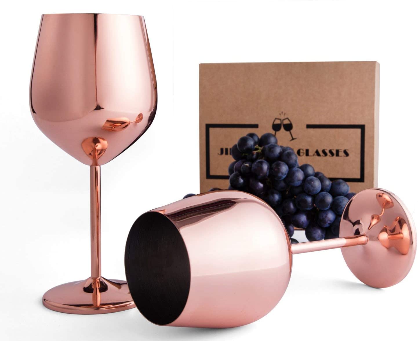 Stainless Steel Stemmed Wine Glasses