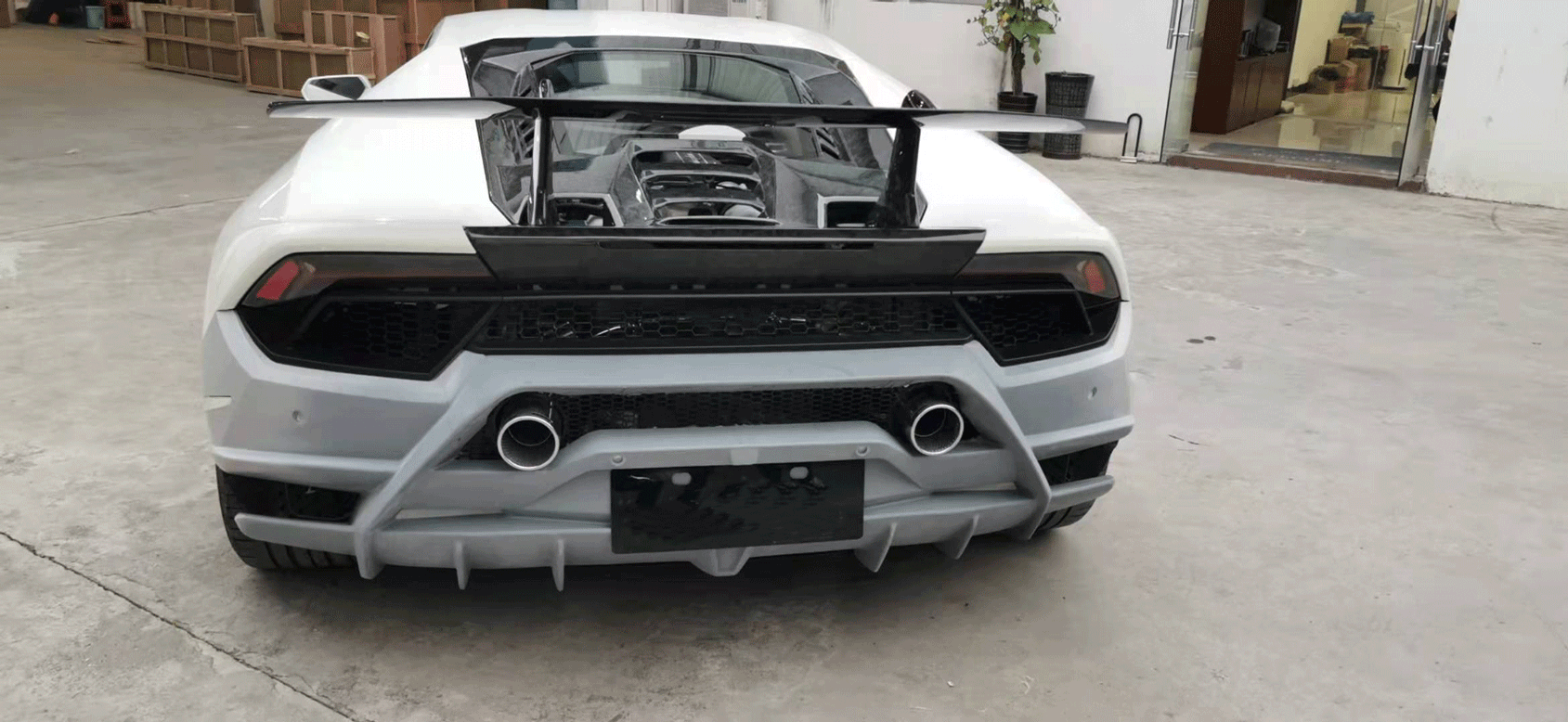 performance style partial dry carbon fiber rear bumper for huracan lp580 2014 2018