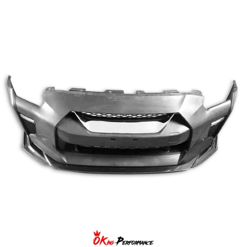 MY17 Style PP Front Bumper With Top Secret Style Carbon Fiber Front Lip For Nissan R35 GTR 2017-2019