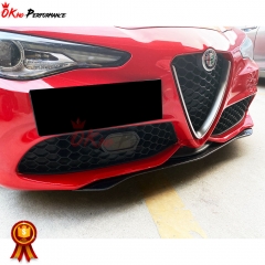 Quadrifoglio Style Carbon Fiber Front Lip For Alfa Romeo Giulia Sport Milano 2016-2023