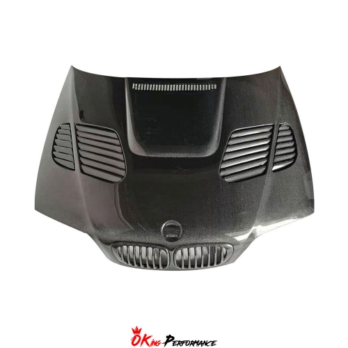 Carbon Fiber (CFRP) Hood (with Carbon Fiber Vent and Carbon Fiber Grille) For BMW 3 Series E46 1996-2000